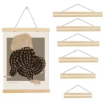 1PC Magnetic Wooden Picture Poster Hanger Frames Photos Wall Art Canvas Print Painting Teak Pine Wood Living Room Home Decor