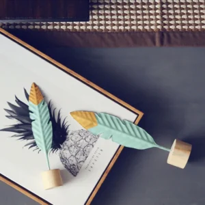 Modern Feather Wooden Decorations Simple Miniature Figurines for Living Room Table Office Home Decoration Accessories - Image 4