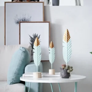 Modern Feather Wooden Decorations Simple Miniature Figurines for Living Room Table Office Home Decoration Accessories - Image 2