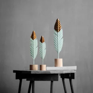 Modern Feather Wooden Decorations Simple Miniature Figurines for Living Room Table Office Home Decoration Accessories - Image 3
