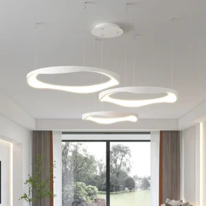 Living room pendant lamp modern simple atmosphere main lamp creative circular Nordic led headlight hall lamp - Image 2