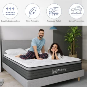 10 Inch Queen Mattress Box Gel Memory Foam Mattress, Individually Wrapped Bagged Coil Innerspring Mattress - Image 5