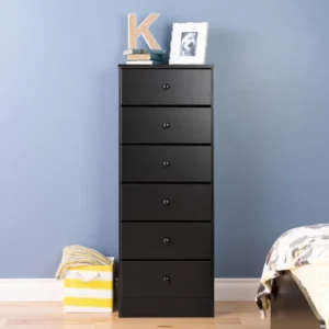 Astrid Tall White Dresser: 16"D x 20"W x 52"H, 6-Drawer Chest for Bedroom by Prepac - Perfect Chest of Drawers for Ample - Image 4