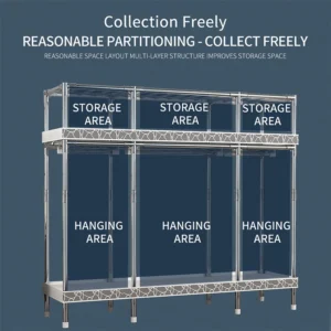 LEEGOHOME Wardrobe 145cmx45cmx170cm 26mm Steel PipeAssembly Hanging Clothes Bold Simple Oxford Cloth Wardrobe - Image 4