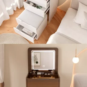 Modern and Simple Small Dressing Table Girly Style Integrated Multi-functional Dresser + Cabinet + Stool for Bedroom - Image 4