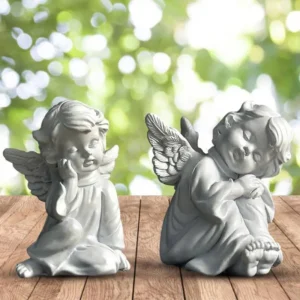 2024 Resin Fairy Girl Angel Figurine Peaceful Prayer Sculpture Desktop Ornaments Retro Flower Fairy Small Decorative Home Decor - Image 3