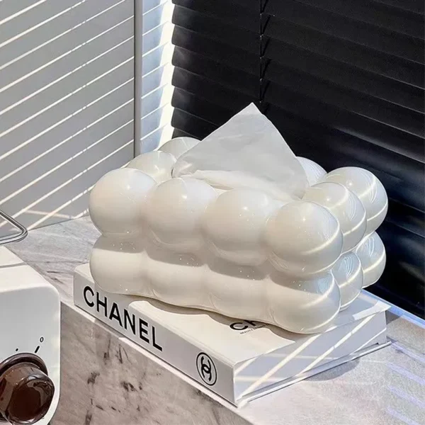 New type Tissue storage box Marshmallow style White and Black Nortic Artwork Plastic Tissue Box For Home restaurant and office - Image 2