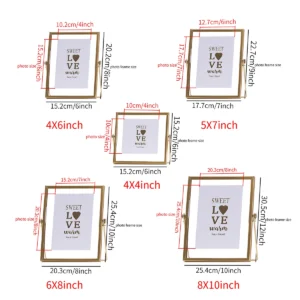 1pc Golden Metal Photo Frame, Acrylic Transparent Stand Photo Frame, Black Photo Desktop Pendulum Decorative Frame - Image 6
