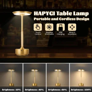 Simple charging LED Desk Lamp restaurant bar desk lamp dimming atmosphere retro portable charging touch USB desk lamp - Image 2