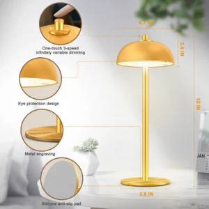 SUBORT Table Lamp for Bedroom Rechargeable Wireless Touch Lamp Camping Mushroom Creative Lamp Mood Light USB-C Desk Lamp - Image 6