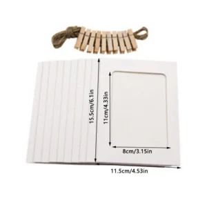 10pcs Combination Paper Frame With Clips DIY Kraft Paper Picture Frames Hanging Wall Photos Album Home Decoration Craft - Image 6