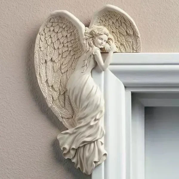 Home Decor Creative Fashion Crafts Angel Wings Resin Craft Door Frame Ornament Angel Winged Goddess Garden Door Decor Gifts - Image 3
