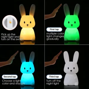 LED Night light Silicone Rabbit Touch Sensor lamp Cute Animal Light Bedroom Decor Gift for Kid Baby Child Table Lamp Home Decor - Image 6