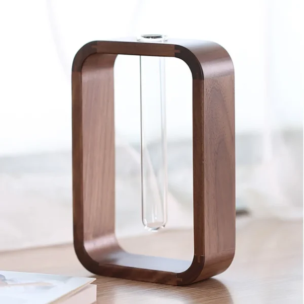 HeMu Rectangle Solid Wood Hydroponic Plant Retro Living Room Decoration Tea Room Dining Table Flower Arrangement Decoration Vase - Image 2