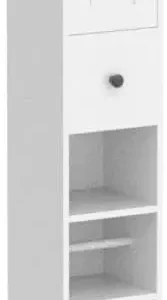 Bathroom Cabinet with Adjustable Shelf, Storage Cabinet for Small Space, Tall Cabinet with Retractable Toilet Paper Rod - Image 2