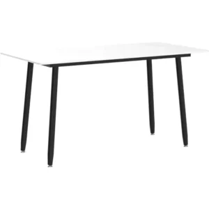 White Rectangular Kitchen Table, Dining Table with Marble Sintered Stone Table Top and Metal Legs,Dinner Table for Dining Room - Image 6