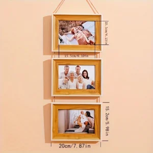 1pc 3-in-1 Combination Wall-mounted Photo Frame-Hanging Photo Frame Wall Photo Frame, Folding Photo Frame Can Display 3 Photos - Image 3