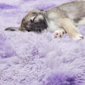 Tie-Dyed Purple Round Area Rug Soft Bedroom Circle Rugs Floor Mats for Kids Girls Teen Room, Kawaii Fluffy Plush Shaggy Carpet - Image 3