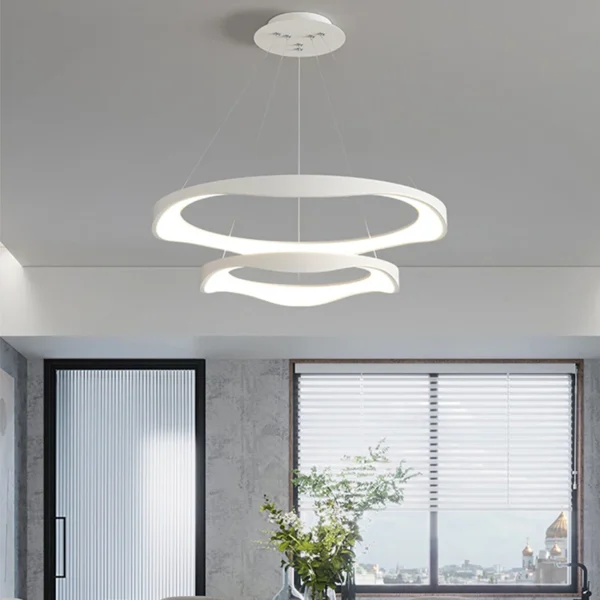 Living room pendant lamp modern simple atmosphere main lamp creative circular Nordic led headlight hall lamp - Image 5
