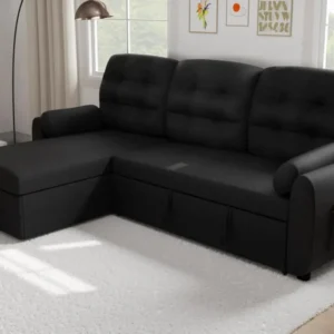 Sectional Sofa, with Reversible Storage Chaise Pull Out Couch for Living Room |Charging Station | Removable Backrest - Image 6