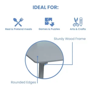 Delta Children Kids Table and Chair Set (4 Chairs Included), Grey/Blue - Image 4