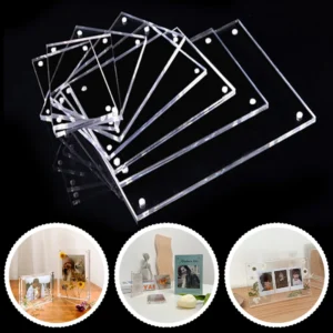 Clear Acrylic Picture Photo Frame Magnetic Photocard Holder Poster Display Stand Photo Frame Protect Office Desktop Ornament - Image 2