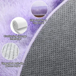 Tie-Dyed Purple Round Area Rug Soft Bedroom Circle Rugs Floor Mats for Kids Girls Teen Room, Kawaii Fluffy Plush Shaggy Carpet - Image 6