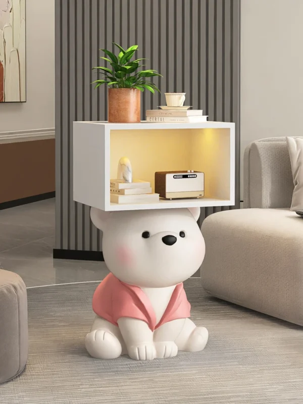 Cartoon Bear Statue Nightstand Children's Room Bedside Storage Cabinet Creative Bedroom Furniture Bedside Table Home Accessories - Image 4