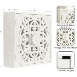 Transition Carved Wooden Wall Used as Bathroom Toilet Storage Cabinet 20x20 White Home Furniture Cabinets Vanity Shelf Closet - Image 3