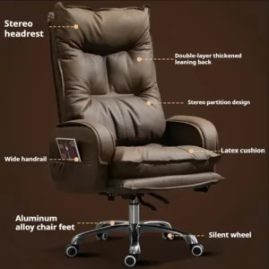 Recliner Ergonomic Office Chairs Computer Boss Leather Executive Chair Lounge Swivel Cadeira De Escritorio Office Furniture WKOC - Image 5