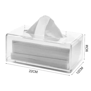 Acrylic Clear Tissue Box Cover Rectangular Napkin Dispenser Office Paper Holder - Image 6