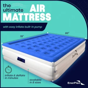 Air Mattress with Built-in Pump - Double Height Inflatable Mattress for Camping, Home & Portable Travel - Image 2