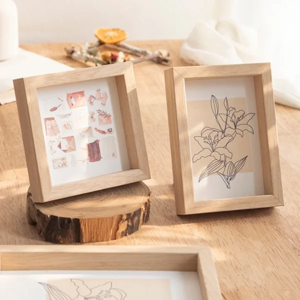 Wooden Photo Frame Picture Frames Shadow Box Frame Wall Photo Card Holder Certificate Specimen Dry Flower Holder Desktop Decor - Image 4
