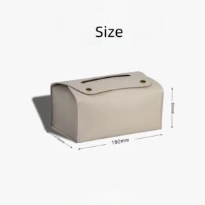 Simple Solid Color Tissue Box Household Table PU Leather Napkin Holder Waterproof Storage Sundries Case Car Paper Organizers Box - Image 2