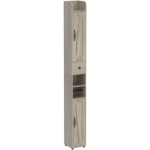 Bathroom Cabinet with Adjustable Shelf, Storage Cabinet for Small Space, Tall Cabinet with Retractable Toilet Paper Rod - Image 3