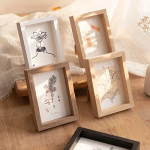 Wooden Photo Frame Picture Frames Shadow Box Frame Wall Photo Card Holder Certificate Specimen Dry Flower Holder Desktop Decor - Image 3
