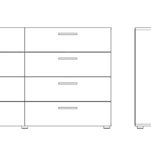 8 Drawer & Double Dresser, Freestanding Dresser, for Bedroom, 16"D x 55"W x 32"H, Black Woodgrain / Truffle - Image 6