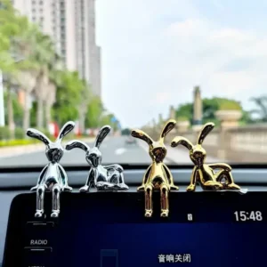 Cute Ornament Cartoon Rabbit Ornament Kawaii Car Accessories Office Desktop Decor Creative Crafts Gifts Decorative Figurines - Image 3