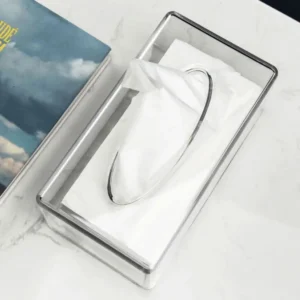 Acrylic Clear Tissue Box Cover Rectangular Napkin Dispenser Office Paper Holder - Image 4