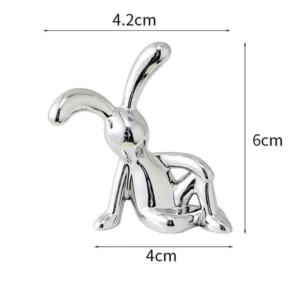 Hot Sale 3D Rabbit Ornaments Long Eared Electroplating Interior Home Furnishings Dining Table Car Center Console Decoration - Image 6