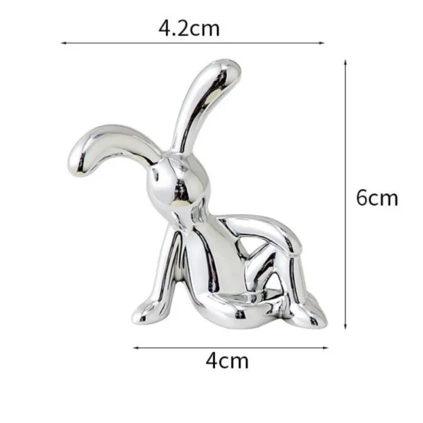 Hot Sale 3D Rabbit Ornaments Long Eared Electroplating Interior Home Furnishings Dining Table Car Center Console Decoration - Image 6