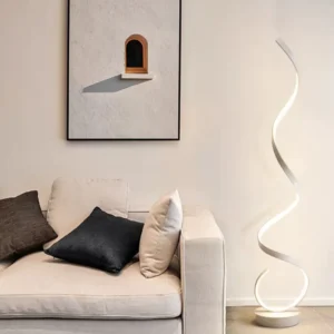Minimalist LED Floor Lamp Home Decor Fixtures Aluminium Floor Light With LED For Living Room Bedroom Spiral Black - Image 2
