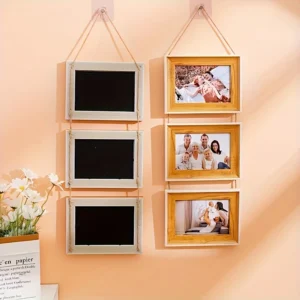 1pc 3-in-1 Combination Wall-mounted Photo Frame-Hanging Photo Frame Wall Photo Frame, Folding Photo Frame Can Display 3 Photos - Image 4