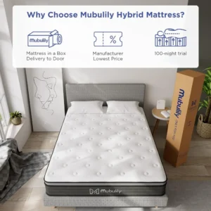 10 Inch Queen Mattress Box Gel Memory Foam Mattress, Individually Wrapped Bagged Coil Innerspring Mattress - Image 6