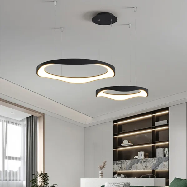 Living room pendant lamp modern simple atmosphere main lamp creative circular Nordic led headlight hall lamp - Image 4