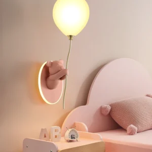 Creative and personalized cartoon children's room, bedroom, bedside wall lamp, artistic bear atmosphere wall light fixture