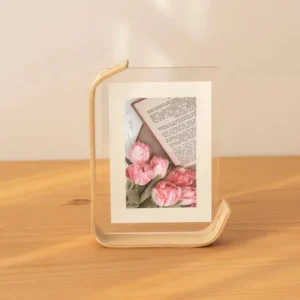 Nordic Acrylic Picture Frame Wooden Kpop Idol Photo Display Wedding Party Picture Holder Desktop Office Photo Decor - Image 4