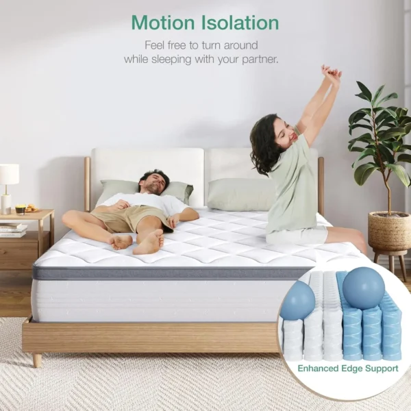 Full Size Mattress, 12 Inch Hybrid Mattress Full with comfort Foam, Innerspring Mattress in a Box, HOT - Image 4