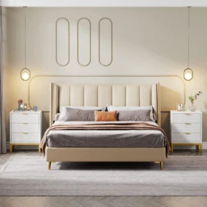 Tribesigns Modern Nightstand, 25.8" Tall Bedside Table with 3 Drawers, Contemporary End Side Table with Storage for Bedroom - Image 4