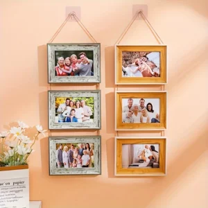 1pc 3-in-1 Combination Wall-mounted Photo Frame-Hanging Photo Frame Wall Photo Frame, Folding Photo Frame Can Display 3 Photos - Image 2